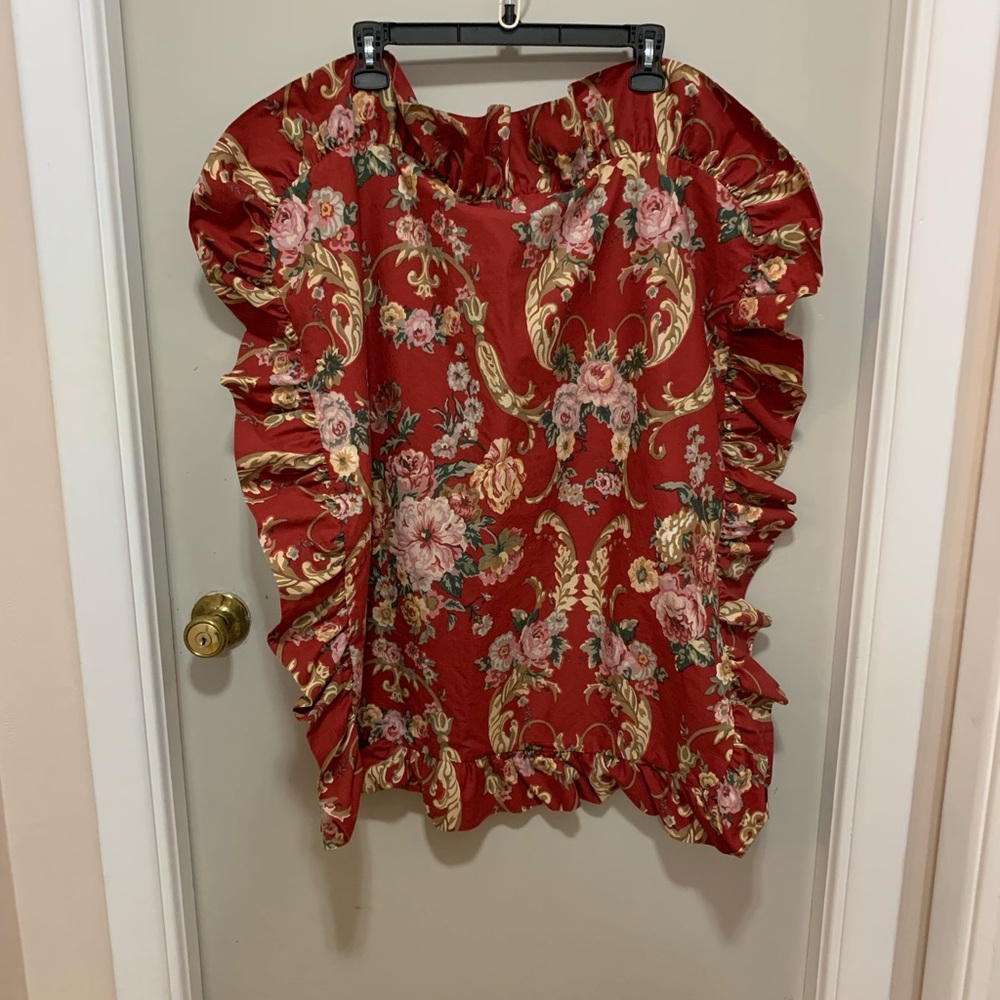 Vintage Ralph Lauren Red Floral Euro Sham